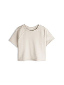 Women's 100% Cotton French Terry Crop <b>Top</b> Oversized Cropped T Shirt <b>Raglan</b> Sleeve Streetwear Y2K <b>Top</b> Custom Logo OEM - Product Image 4