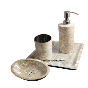 Nouvelle dernière collection d'ensembles de salle de bain en métal en acier inoxydable nacre pour la décoration d'hôtel à la maison de luxe moderne - Product Image 3