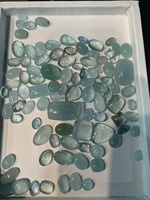 Cabochons d'aigue-marine naturelle Pierres précieuses bleues avec certificat IGI Coupe ovale Quantité en vrac en gros