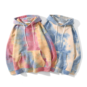 Sudadera con Capucha Extra Grande de Forro Polar para Hombre, Estilo Tie-Dye, Transpirable, Comodidad Diaria con Capucha Ajustable, Diseño Sólido - Product Image 2