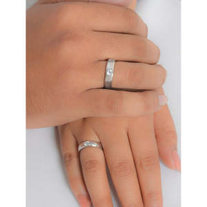 Bagues en diamant réglables en argent pur 925 pour couples Cadeau de bijoux de qualité supérieure - Product Image 1