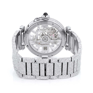 Custom Logo Stainless Steel Quartz Fashion Iced Out Moissanite Wrist <b>Watch</b> with Glass Dial - Product Image 5