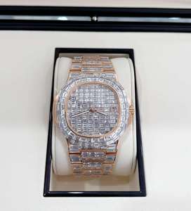 Reloj Mecánico de Lujo con Esfera Blanca y Diamantes de Moissanita de Corte Brillante de Alta Calidad VVs, Estilo Hip Hop, para Hombre y Unisex - Product Image 3