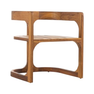 Sillas de comedor de diseño europeo moderno, respaldo tapizado de grano de madera Natural de teca maciza de alta calidad para Parque de gimnasio en casa - Product Image 3