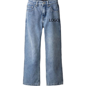 Pantalones Vaqueros de Lujo para Niños, Tela Ultra Suave de Primera Calidad, Estilo Urbano Contemporáneo, Moda Casual con Bolsillos Laterales/Logotipo - Product Image 1