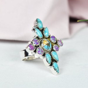 แหวนไข่มุกหอยนางรมชนิดหนึ่งทำด้วยมือปรับได้กรอบเงินสเตอริงสำหรับงานแต่งงานหรืองานปาร์ตี้ - Product Image 3