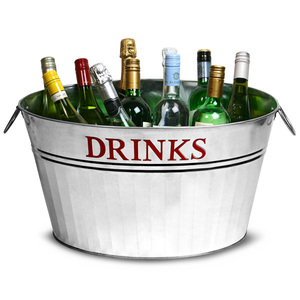 Galvanized Wine Chiller <b>Ice</b> <b>Buckets</b> <b>Beverage</b> <b>Tubs</b> Galvanized Party Wine Chiller With Rope Handle <b>Beverage</b> <b>Ice</b> <b>Tubs</b> for Parties - Product Image 3