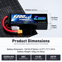 Batterie Lipo Zeee Pour Drone RC FPV 4S 14.8V 3700/4200/5200/6000/6500/7000/8000/9000mAh 100C, Batterie Lipo 6S Pour Drone FPV UAV