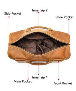 Personalized Leather Garment Duffle <b>Bag</b> Set Luxury Weekend <b>Bag</b> Shoes Compartment Hanging Clothes Carry-On <b>Flight</b> <b>Bag</b> Christmas - Product Image 4