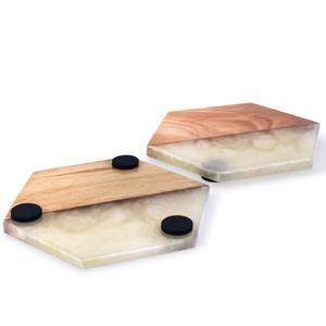 Sous-verres en bois enduits de résine fonctionnelle à haute demande Mélange de style et de praticité Co9aster disponible à la vente - Product Image 5