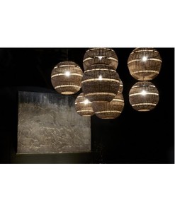 Abat-jour rond rustique en rotin lustre vietnamien rustique suspendu pendentif décoration de plafond pour hôtel Resort café - Product Image 6
