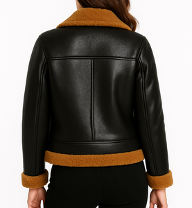 Chaqueta de Motociclista Acolchada para Mujer, Teñida, con Cremallera, Capucha y Relleno de Algodón, Transpirable - Product Image 5