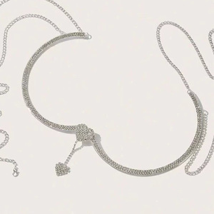 Populaire amour plaqué or strass soutien du sein mode discothèque fête Sexy mamelon Piercing corps chaîne poitrine décoration - Product Image 4