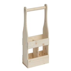 Nouveauté : Caddie en bois pour ranger les ustensiles, caddie 2 en 1 avec poignée en métal pour la décoration de table, porte-couverts finition naturelle - Product Image 3