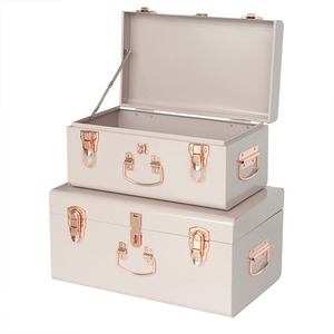 Lotus Root pink Decorative Trunk <b>Box</b> <b>Storage</b> <b>Metal</b> Trunk Trunk - Product Image 1