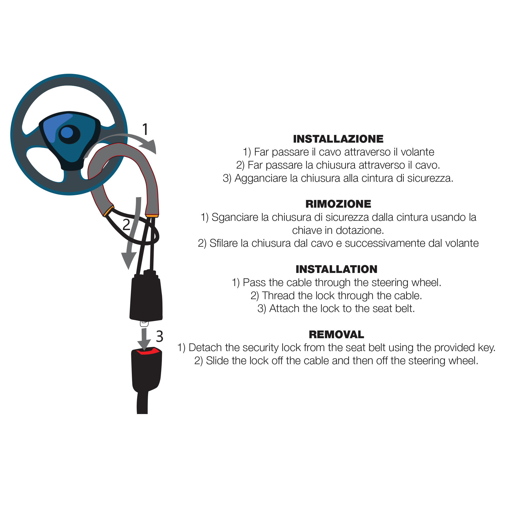 Simoni Racing SWL Anti-Theft Steering Wheel Lock | Car Security Device | Universal Fit