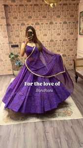 เสื้อผ้าพิมพ์ลาย Georgette lehenga choli เต็มรูปแบบสำหรับฤดู navratri - Product Image 3