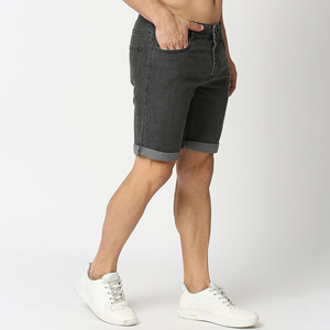 Nardon กางเกงขาสั้นผ้ายีนส์สำหรับผู้ชายกางเกงขาสั้นผ้ายีนส์แนวสตรีทสีดำ - Product Image 3