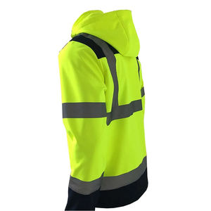 Prix de gros Double couche haute visibilité réflecteur intérieur en polaire vêtements de travail de sécurité sweats à capuche pour la saison d'hiver sweats à capuche haute visibilité - Product Image 6