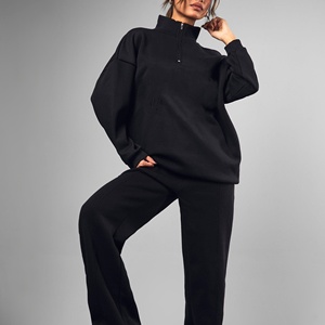 Suéteres con Logotipo Personalizado al por Mayor, Suéteres de Algodón para Mujer, Suéteres Holgados de Cuello Redondo y Manga Larga en Color Sólido - Product Image 3