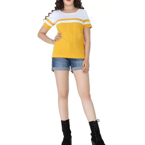 เสื้อยืดคอกลมคอเสื้อของผู้หญิงผ้าฝ้าย100% โลโก้ OEM และออกแบบสีเองสไตล์ลำลองฤดูร้อน - Product Image 5