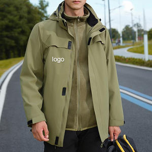 Chaqueta Impermeable con Costuras Selladas, Cortavientos, de 3 Capas, con Capucha, Cierre de Cremallera Delgada, para Senderismo y Trabajo - Product Image 4