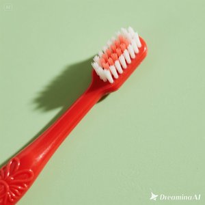 Cepillo de dientes rojo minimalista SoftBristle, mango ergonómico con diseño en relieve para un cuidado bucal suave, caja de 50 - Product Image 2