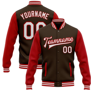 Chaqueta Varsity Acolchada de Estilo Urbano con Hombros Caídos, Talla Grande, Nueva Llegada 2026, Parches Bordados Personalizados, Piel de Oveja Teñida - Product Image 1