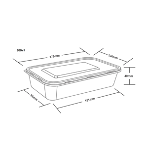 กล่องบรรจุภัณฑ์พลาสติก PP ใสทรงสี่เหลี่ยม DP500แบบใช้แล้วทิ้งกล่องขายปลีกสำหรับนำอาหารลายวงกลม - Product Image 3