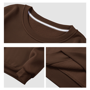 Vente directe d'usine de haute qualité pur coton 100% polyester sweat hommes large col rond sweat unisexe - Product Image 3