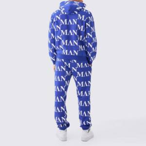 Custom for Logo Winter <b>Men's</b> Elastic Waist 100% Cotton Lightweight Eco-Friendly Tracksuit in <b>White</b>/Blue/Pink Colors 2026 - Product Image 6