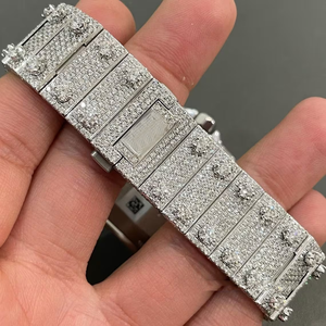 Haute qualité VVS clarté Moissanite analogique mouvement à Quartz montre diamant clouté étanche luxe acheteurs en vrac produit New Age - Product Image 2