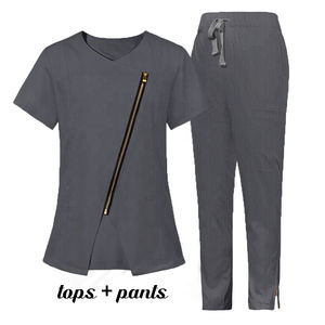 Uniformes de enfermera de moda lavables elásticos de algodón a la moda para mujeres y hombres conjuntos de quirófano para Hospital - Product Image 4