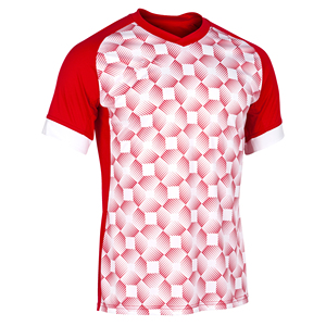 Vente en gros de t-shirts à manches courtes pour hommes motif personnalisé 100% coton biologique/polyester velours côtelé rouge sérigraphié design blanc vierge - Product Image 6