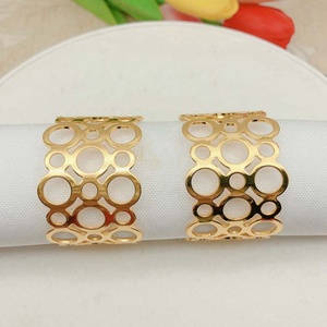 Stainless Steel <b>Gold</b> plated Wedding Banquet Decoration napkin ring high quality royal napkin ring for restaurant - Product Image 5