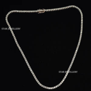 Cadena de tenis de diamante CVD de 3 MM de oro macizo de 14K para cada ocasión, joyería fina. - Product Image 5