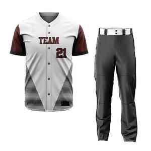 Venta al por mayor conjuntos de uniformes de béisbol con Jersey y pantalones hechos de tela de poliéster de primera calidad para equipos y juegos competitivos - Product Image 6