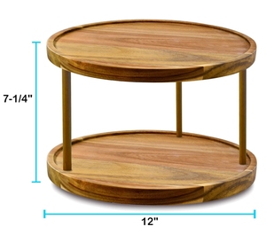 2-Tier rustica verticale portaoggetti <span class=keywords><strong>Lazy</strong></span> <span class=keywords><strong>Susan</strong></span> Spice Organizer per riporre cucina piano pranzo soggiorno - Product Image 4