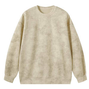 Women Casual Oversized <b>Crew</b> <b>Neck</b> Hoodie 100% Cotton Fleece <b>Sweatshirt</b> Breathable Waterproof Winter Solid Pattern Back Logo 300g - Product Image 2