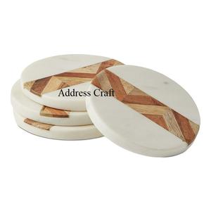 Posavasos de té de estilo americano, posavasos redondos de mármol de madera de diseñador, productos para el hogar, posavasos de mármol para Decoración de mesa más vendidos - Product Image 2