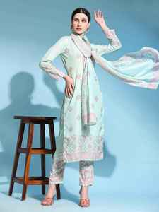 Ropa étnica de buena calidad, nuevo pantalón Kurti de muselina de diseñador 2023 con Dupatta con trabajo impreso digital a la tarifa más baja - Product Image 5