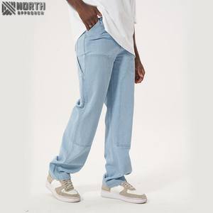 Pantalones vaqueros rectos para hombre, invierno, Otoño, informales, ligeros, de secado rápido, transpirables, de algodón elástico, personalizables para - Product Image 4