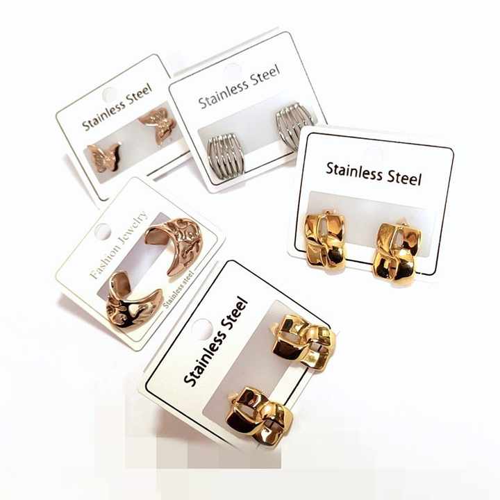 Wholesale Fashion 18K Gold Plated Stainless Steel Stud Earrings for
