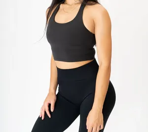 Camiseta deportiva de manga corta para mujer, Top corto de Yoga, tanktop personalizado de la mejor calidad, venta al por mayor - Product Image 6