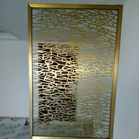Paravent de luxe autoportant moderne en acier inoxydable avec design à panneaux, décoration intérieure personnalisée, fabricant en gros Inde