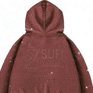 Sudadera con Capucha Casual de Invierno para Hombre, 100% Algodón, Decorada con Pedrería, Estilo Urbano, Ecológica y Transpirable - Product Image 6