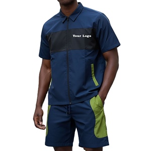 Whole Sale Casual Wear 100% Cotton Two Piece Short Set Custom Embroidery Logo Hip Hop Style Printed - Product Image 1