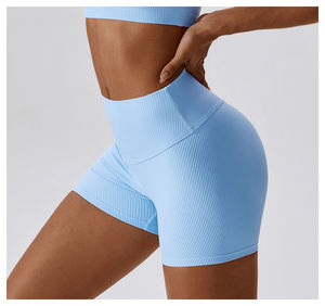 Wholesale High Waisted <b>Women's</b> <b>Biker</b> <b>Shorts</b> Breathable Butt Lift Workout Leggings Scrunch Butt Yoga Logo Stretch Gym <b>Shorts</b> - Product Image 5