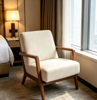 Chaise d'hôtel avec repose-pieds en chêne massif recouvert de tissu - Mobilier commercial durable et écologique pour hôpital et usage extérieur