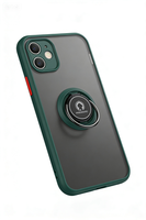 Coque de téléphone antichoc en TPU métallique mat avec anneau de maintien anti-traces de doigts et béquille rotative à 360°